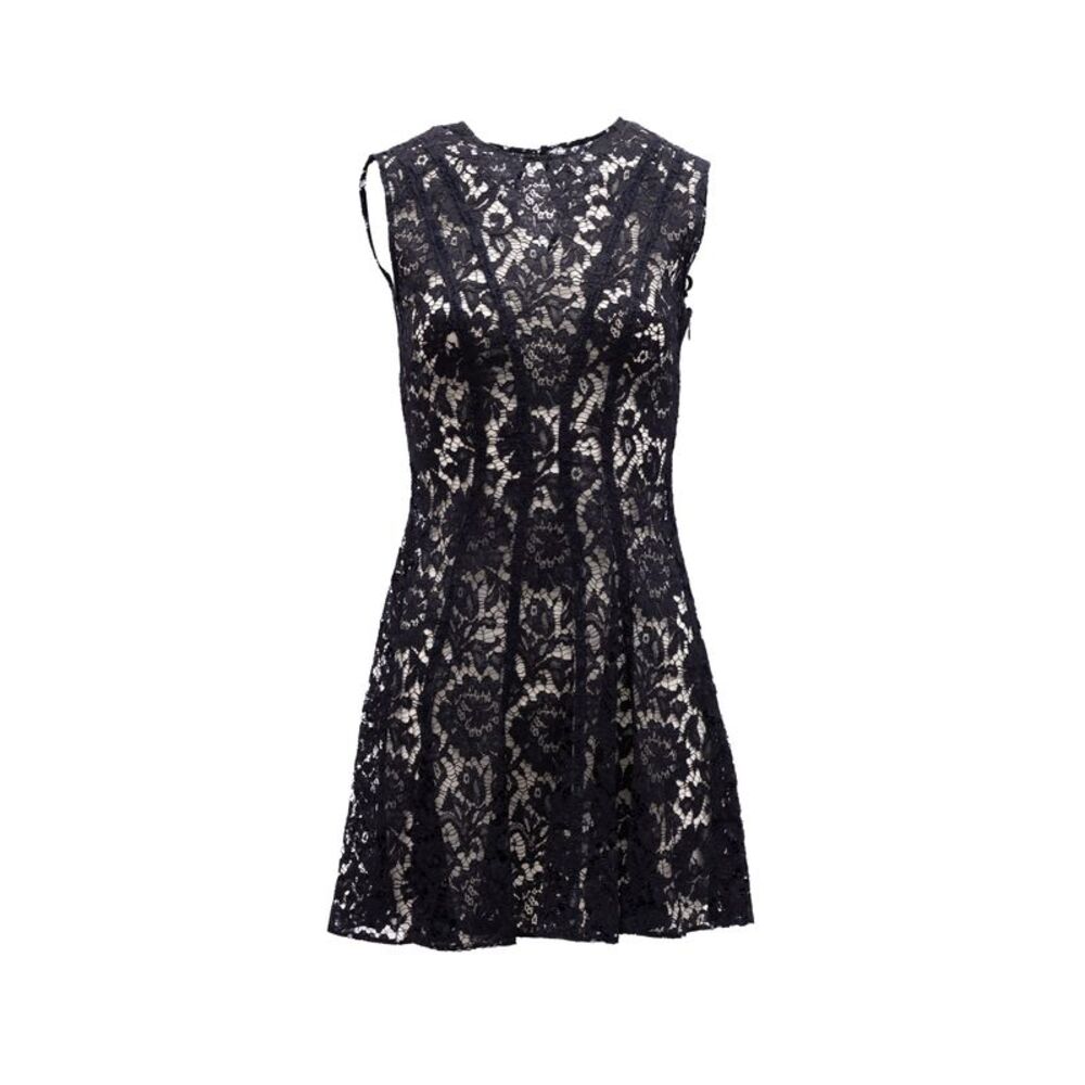 Valentino Garavani Floral Black Lace Mini Women's Dress